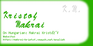 kristof makrai business card